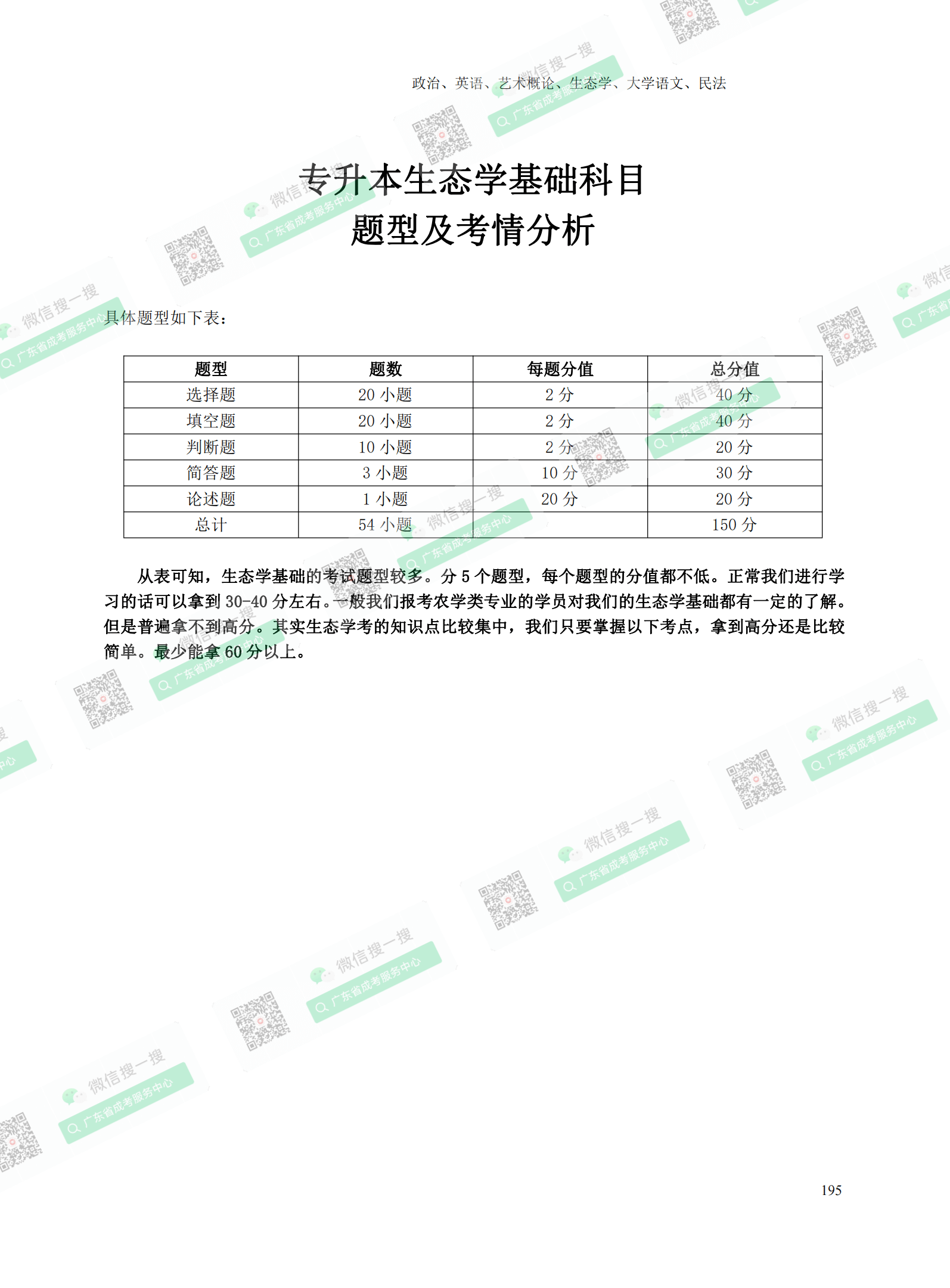 2021年深圳专升本成人高考复习资料：生态学基础科目（电子版，可下载）