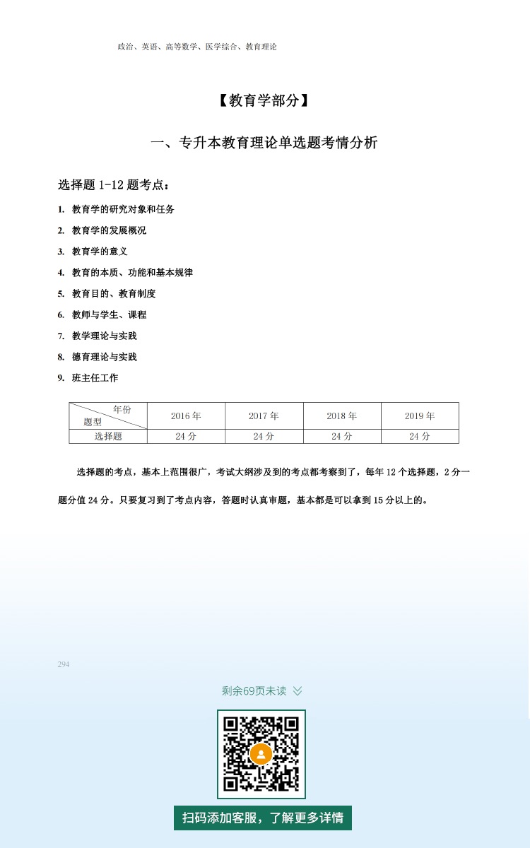 2021年深圳专升本成人高考复习资料：教育理论科目（电子版，可下载）