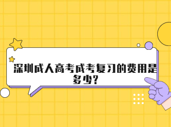 深圳成人高考成考复习的费用是多少?