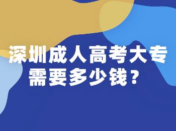 深圳成人高考大专需要多少钱？