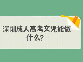 深圳成人高考文凭能做什么？