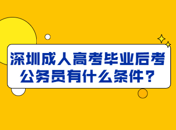 深圳成人高考毕业后考公务员有什么条件?