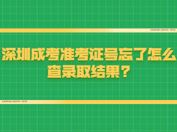 深圳成考准考证号忘了怎么查录取结果?
