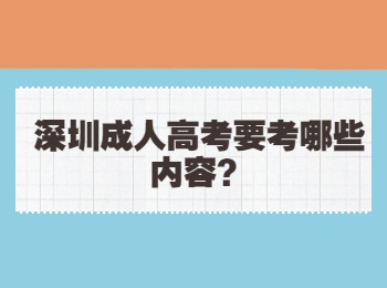 深圳成人高考要考哪些内容？