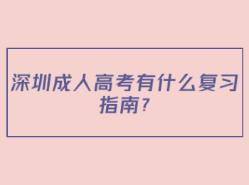 深圳成人高考有什么复习指南?